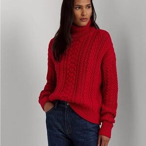 Ralph Lauren Cable-Knit Turtleneck Sweater
